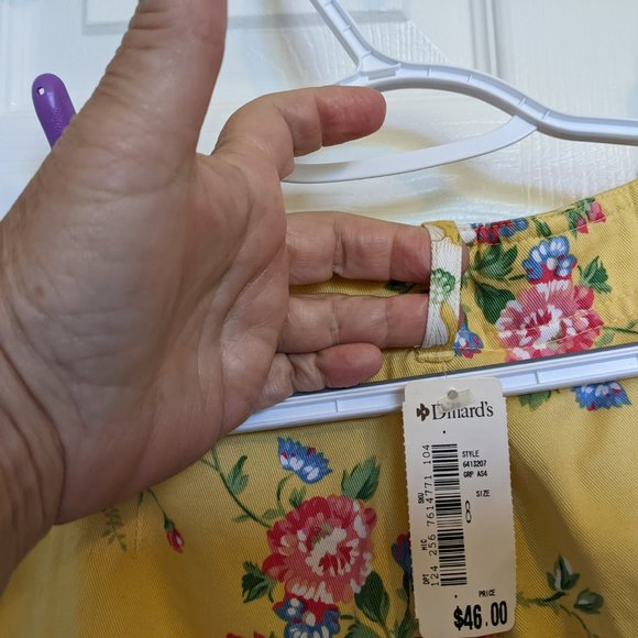 NWT Vintage Yellow FLORAL Shorts!  HIGH QUALITY CONSTRUCTION!  | 6 | Lizsport - Picture 8 of 11